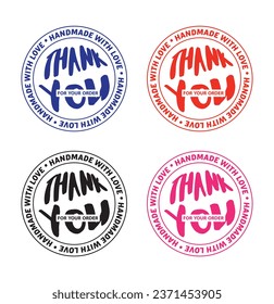 Thank you for your order compliment stamp design. vector art work