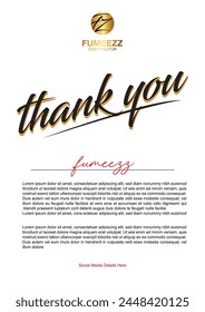 Thank you for your order compliment card design template. easy to editable file. Thank you card design. vector illustration.