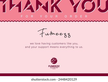 Thank you for your order compliment card design template. easy to editable file. Thank you card design. vector illustration.