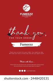 Thank you for your order compliment card design template. easy to editable file. Thank you card design. vector illustration.