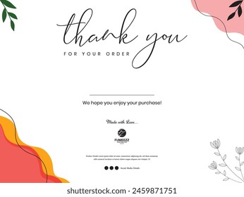 Thank you for your order Compliment card with text spice. illustration vector. Thank you card, Thanks Card, Compliment Card, Vector Eps file.