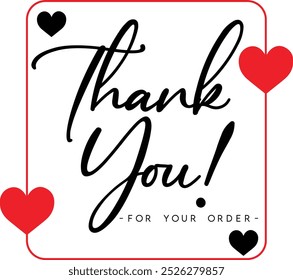 Thank You for Your Order. Elegant Thank You for Your Order Design with Stylish Graphics. Sophisticated Thank You for Your Purchase Image with Modern Elements. Chic Thank You for Your Order logo design