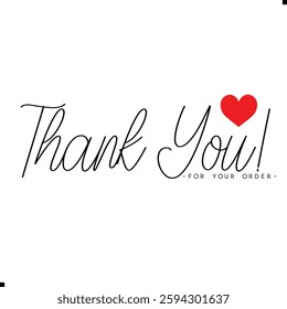 Thank You for Your Order. Elegant Thank You for Your Order Design with Stylish Graphics. Sophisticated Thank You for Your Purchase Image with Modern Elements. Chic Handwriting Thank you note