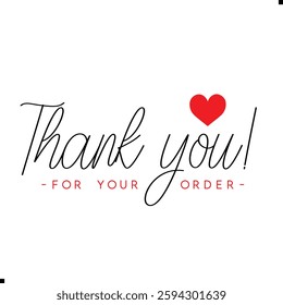 Thank You for Your Order. Elegant Thank You for Your Order Design with Stylish Graphics. Sophisticated Thank You for Your Purchase Image with Modern Elements. Chic Handwriting Thank you note
