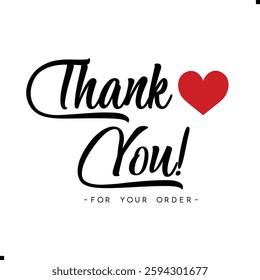 Thank You for Your Order. Elegant Thank You for Your Order Design with Stylish Graphics. Sophisticated Thank You for Your Purchase Image with Modern Elements. Chic Handwriting Thank you note