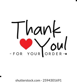 Thank You for Your Order. Elegant Thank You for Your Order Design with Stylish Graphics. Sophisticated Thank You for Your Purchase Image with Modern Elements. Chic Handwriting Thank you note