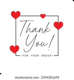 Thank You for Your Order. Elegant Thank You for Your Order Design with Stylish Graphics. Sophisticated Thank You for Your Purchase Image with Modern Elements. Chic Handwriting Thank you note