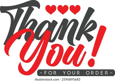 Thank You for Your Order. Elegant Thank You for Your Order Design with Stylish Graphics. Sophisticated Thank You for Your Purchase Image with Modern Elements. Chic Handwriting Thank you note