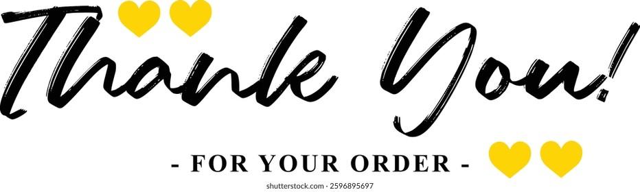 Thank You for Your Order. Elegant Thank You for Your Order Design with Stylish Graphics. Sophisticated Thank You for Your Purchase Image with Modern Elements. Chic Handwriting Thank you note