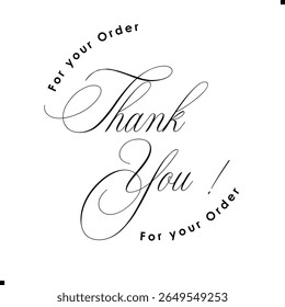 Thank You for Your Order. Elegant Thank You for Your Order Design with Stylish Graphics. Sophisticated Thank You for Your Purchase Image with Modern Elements. Chic Thank You for Your Order Graphic