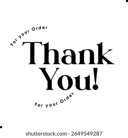 Thank You for Your Order. Elegant Thank You for Your Order Design with Stylish Graphics. Sophisticated Thank You for Your Purchase Image with Modern Elements. Chic Thank You for Your Order Graphic