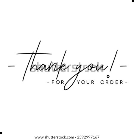 Thank You for Your Order. Elegant Thank You for Your Order Design with Stylish Graphics. Sophisticated Thank You for Your Purchase Image with Modern Elements. Chic Thank You for Your Order Graphic