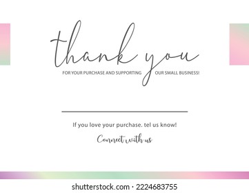 Thank you for your order - modern design with calligraphic inscription on background. Vector typography.