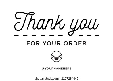Thank You For Your Order Note Card Template for Online Shop