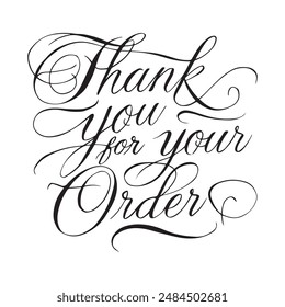 Thank you for your order typography in vector