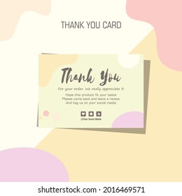 Thank You For Your Purchase Cards. Thanks Card Template isolated Colorful Vector Set