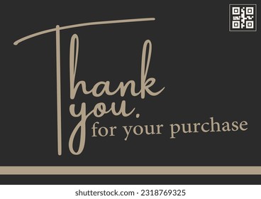 Thank you for your purchase. modern design with calligraphic background. Vector typography.