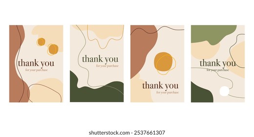 thank you for your purchase note set print cards brochures editable abstract shapes design 