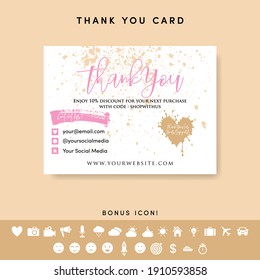 THANK YOU FOR YOUR PURCHASE. Vector typography for banner, poster, invitation, greeting card, postcard. Editable template for online store. Vector illustration.