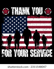 Thank You For Your Service Shirt, Veterans Day T-Shirt, Shirt Print template