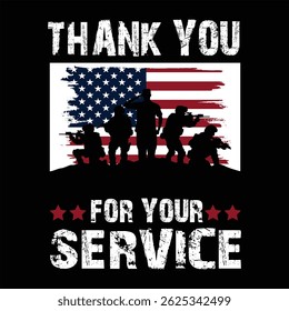 
"Obrigado por seu serviço", Camiseta Militar do Dia das Forças Armadas, 19 de maio, Dia do Memorial, Projetos do Dia dos Veteranos das Forças Armadas
