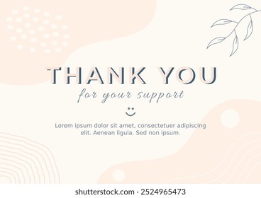 "Thank You for Your Support" Card Template. Web Banner. Business Card. Social Media Post.