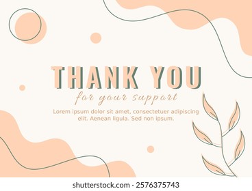 "Thank You for Your Support" Card Template.Campaign Banner. Social Media Post. Business Card.