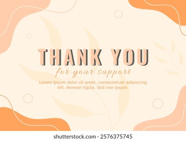 "Thank You for Your Support" Card Template. Business Card. Social Media Campaign.