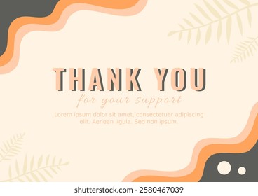 "Thank You For Your Support" Card Template Design, Nature Background, Business Card, Dark Color.