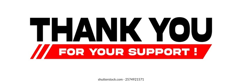 Thank you for your support - Greeting card vector with white background