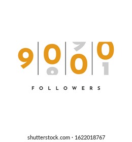 Thank You9000 Followers Template Design . Vector Eps 10