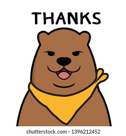 thank you,bear character illustration vector