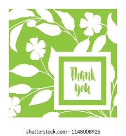 Thank you.Hand drawn card with hand lettering. 