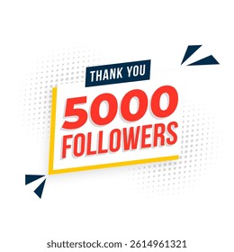 thank your 5k followers template for getting famous on digital channel vector