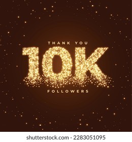 gracias a sus seguidores por alcanzar un hito con un vector de partículas doradas de 10 mil