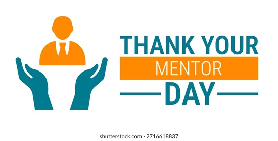 Vielen Dank Ihr Mentor Day Hintergrund, Banner, Karte oder Poster Design-Vorlage wird jedes Jahr im Januar beobachtet, um das Bewusstsein für die Mission zu erhöhen. Vektorgrafik.