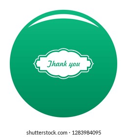 Thankee label icon. Simple illustration of thankee label vector icon for any design green