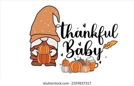 Thankful Baby Retro T-Shirt Design