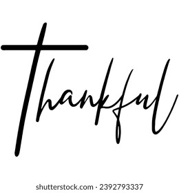 thankful black vector graphic design and cut file