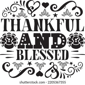 thankful and blessed vector file