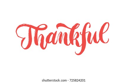 Thankful Calligraphy Handwriting Brush-pen Word