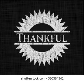 Thankful chalk emblem, retro style, chalk or chalkboard texture