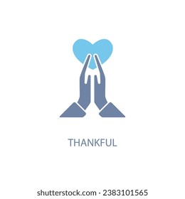 thankful concept line icon. Simple element illustration.thankful concept outline symbol design.