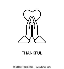 thankful concept line icon. Simple element illustration.thankful concept outline symbol design.