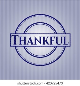 Thankful emblem with jean high quality background