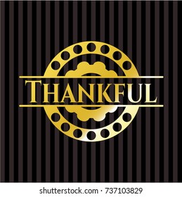 Thankful gold emblem