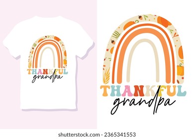thankful grandpa, retro thanks giving t shirt design