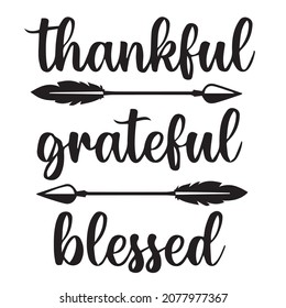 thankful grateful blessed background inspirational quotes typography lettering design