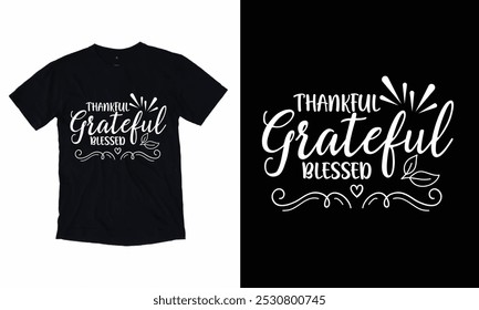 Agradecido Grateful abençoado outono Dia T-Shirt Design.