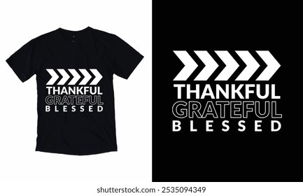 Agradecido Grateful abençoado outono Dia T-Shirt Design.
